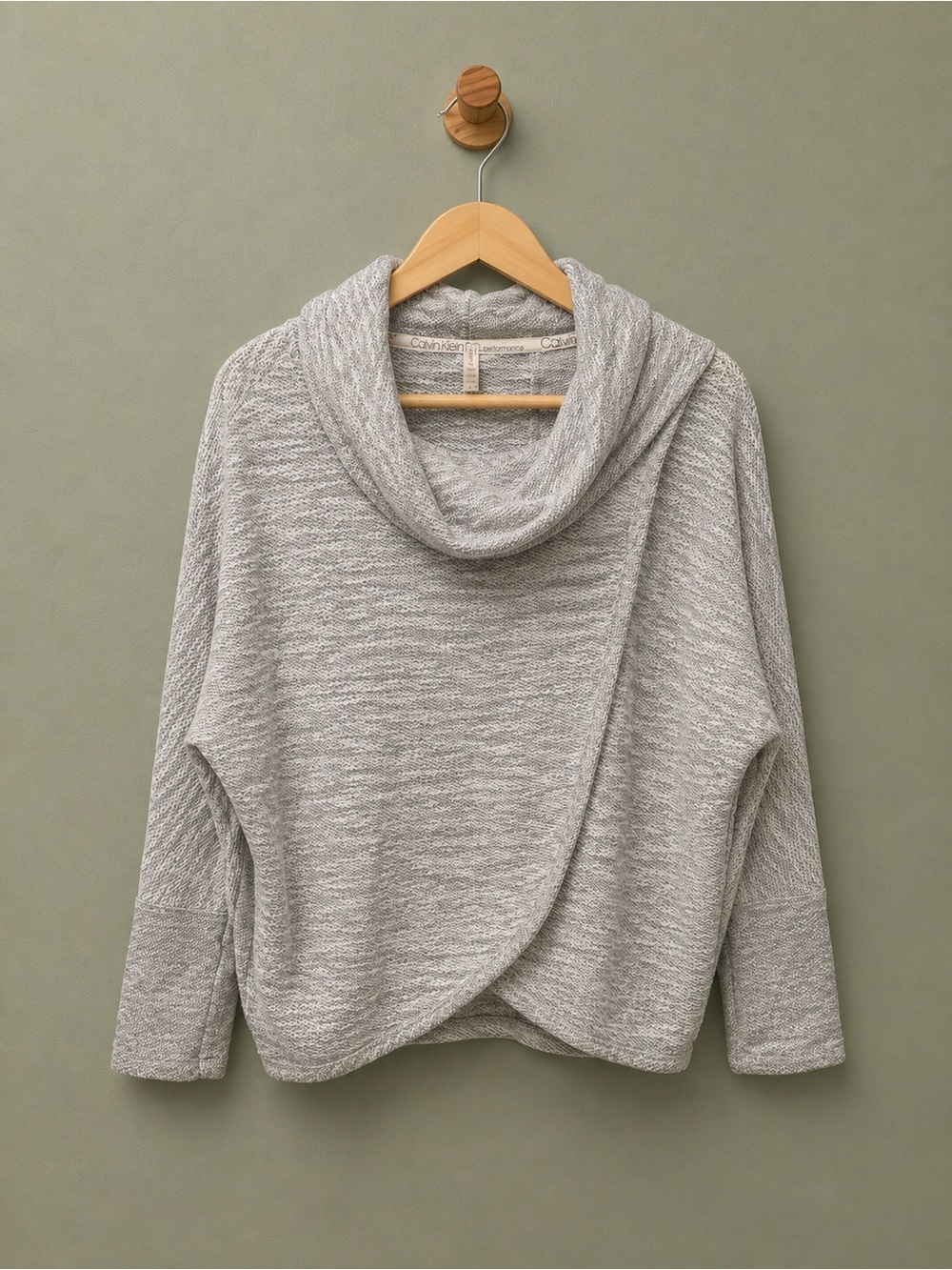 Calvin Klein Heather Gray Cowl Neck Women’s Sweater